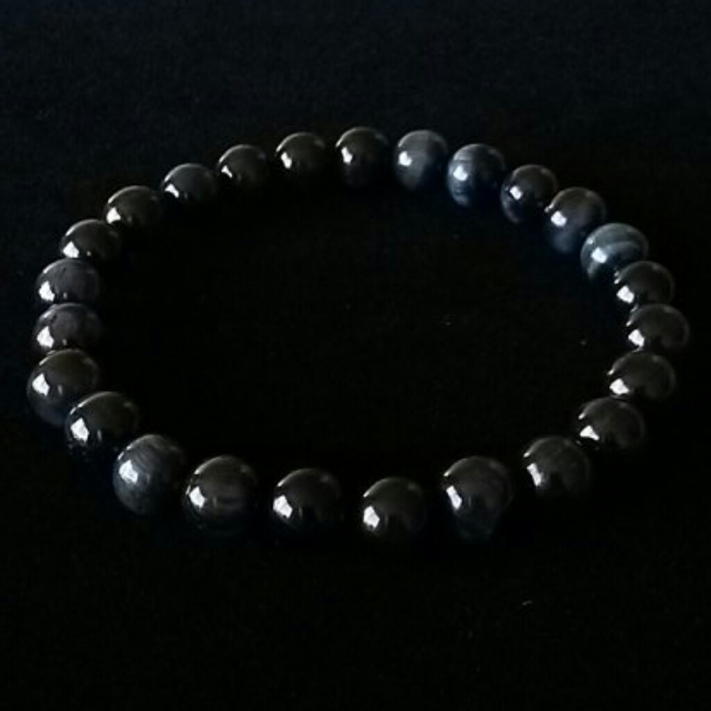 Blue Black Tiger Eye Bracelet